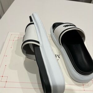 Alexander McQueen white oversized slides